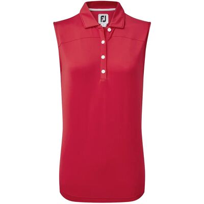 FootJoy - Mesh Back Sleeveless Lisle Polo - Röd - M - Polo FootJoy - Mesh Back Sleeveless Lisle Polo - Röd - M - Polo