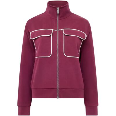 French Connection Wren Jersey Zip Up L/S Sweat S BERRY RED S French Connection Wren Jersey Zip Up L/S Sweat S BERRY RED S