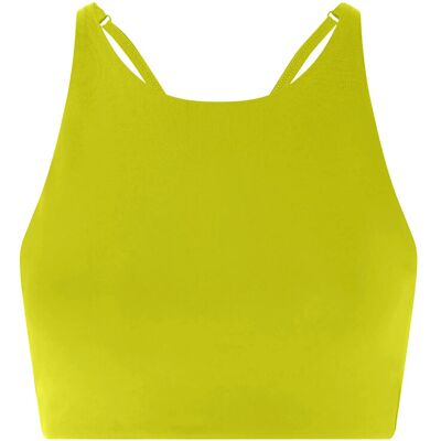 Girlfriend Collective Topanga Bra, Cross-Back S CHARTREUSE S Girlfriend Collective Topanga Bra, Cross-Back S CHARTREUSE S