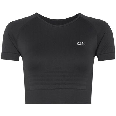 ICANIWILL Define Seamless Cropped T-Shirt Black Wmn L BLACK L ICANIWILL Define Seamless Cropped T-Shirt Black Wmn L BLACK L