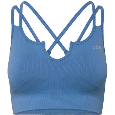 ICANIWILL Ribbed Define Seamless Strappy Bra S PACIFIC BLUE S ICANIWILL Ribbed Define Seamless Strappy Bra S PACIFIC BLUE S