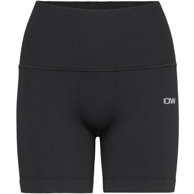 ICANIWILL Ribbed Define Seamless Pocket Shorts S BLACK S ICANIWILL Ribbed Define Seamless Pocket Shorts S BLACK S