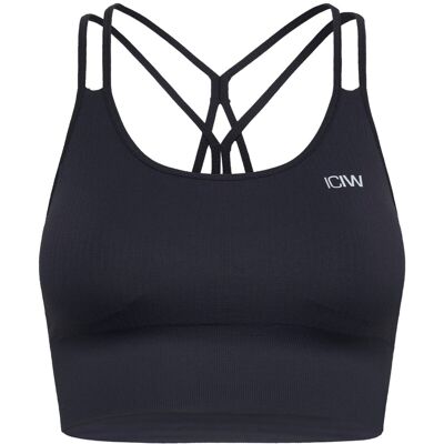 ICANIWILL Ribbed Define Seamless Sports Bra XS DUSTY BLACK XS ICANIWILL Ribbed Define Seamless Sports Bra XS DUSTY BLACK XS
