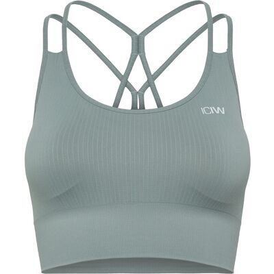 ICANIWILL Ribbed Define Seamless Sports Bra XS FOG GREY XS ICANIWILL Ribbed Define Seamless Sports Bra XS FOG GREY XS
