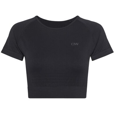 ICANIWILL Define Seamless Cropped T-Shirt L BLACK/BLACK L ICANIWILL Define Seamless Cropped T-Shirt L BLACK/BLACK L