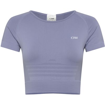 ICANIWILL Define Seamless Cropped T-Shirt W S METAL BLUE S ICANIWILL Define Seamless Cropped T-Shirt W S METAL BLUE S