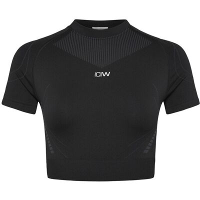 ICANIWILL Ultra Seamless Cropped T-Shirt Wmn S BLACK S ICANIWILL Ultra Seamless Cropped T-Shirt Wmn S BLACK S