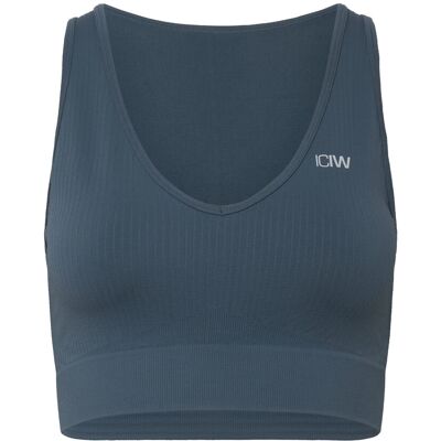 ICANIWILL Ribbed Define Cropped V-Neck Tank W XS LIGHT FADED TEAL XS ICANIWILL Ribbed Define Cropped V-Neck Tank W XS LIGHT FADED TEAL XS
