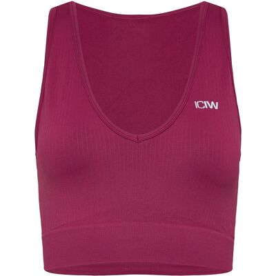 ICANIWILL Ribbed Define Cropped V-Neck Tank W S MAGENTA ROSE S ICANIWILL Ribbed Define Cropped V-Neck Tank W S MAGENTA ROSE S