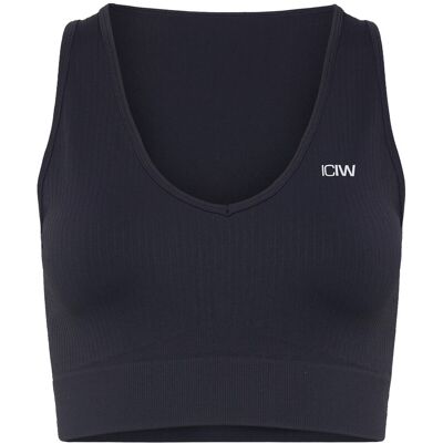 ICANIWILL Ribbed Define Cropped V-Neck Tank W XS NAVY XS ICANIWILL Ribbed Define Cropped V-Neck Tank W XS NAVY XS