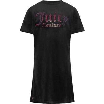 Juicy Couture Luxe Diamante Fitted Ss Tee Dress 176 JET BLACK 176 Juicy Couture Luxe Diamante Fitted Ss Tee Dress 176 JET BLACK 176