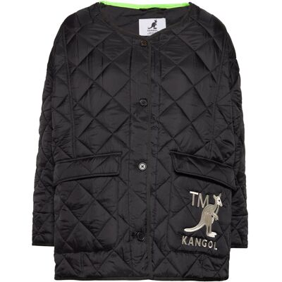 Kangol Kg Hana Quilted Jacket XS BLACK-LIME XS Kangol Kg Hana Quilted Jacket XS BLACK-LIME XS
