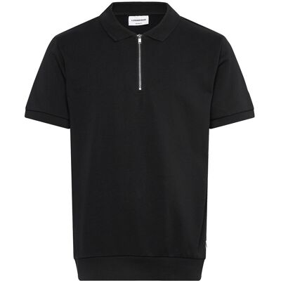 Lindbergh Jersey Pique With. Zip S/S S BLACK S Lindbergh Jersey Pique With. Zip S/S S BLACK S