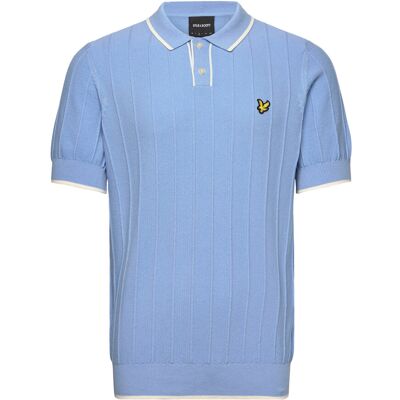 Scott Tipped Pique Knitted Polo XS W444 CHALK BLUE XS Scott Tipped Pique Knitted Polo XS W444 CHALK BLUE XS