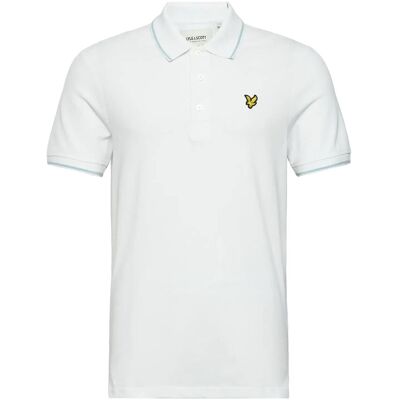 Scott Tipped Polo Shirt XS W533 WHITE/ LIGHT BLUE XS Scott Tipped Polo Shirt XS W533 WHITE/ LIGHT BLUE XS