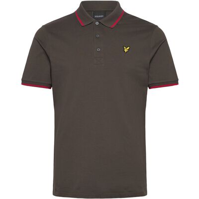 Scott Tipped Polo Shirt L Y168 SOFT BLACK/ CHERRY RED L Scott Tipped Polo Shirt L Y168 SOFT BLACK/ CHERRY RED L