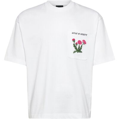 Scott Floral Embroidered T-Shirt M WHITE M Scott Floral Embroidered T-Shirt M WHITE M