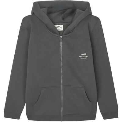 Mads Nørgaard Standard Hudini Zip Sweatshirt 128 ASPHALT 128 Mads Nørgaard Standard Hudini Zip Sweatshirt 128 ASPHALT 128
