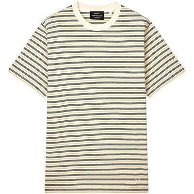 Mads Nørgaard Cotton Jersey Stripe Frode Tee L VANILLA ICE/SKY CAPTAIN/ZINNIA L Mads Nørgaard Cotton Jersey Stripe Frode Tee L VANILLA ICE/SKY CAPTAIN/ZINNIA L