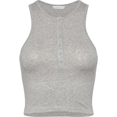 Organic Basics Core Sport Henley Tank Top L GREY MELANGE L Organic Basics Core Sport Henley Tank Top L GREY MELANGE L