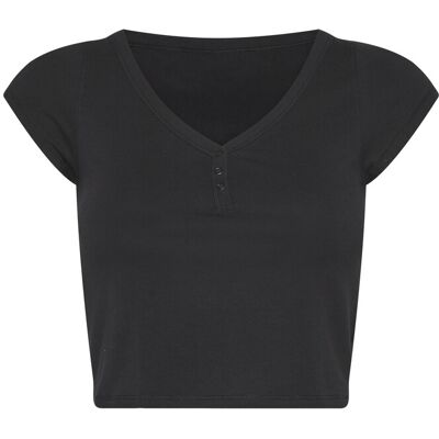 Organic Basics Core Sport Henley V Tee XXS BLACK XXS Organic Basics Core Sport Henley V Tee XXS BLACK XXS