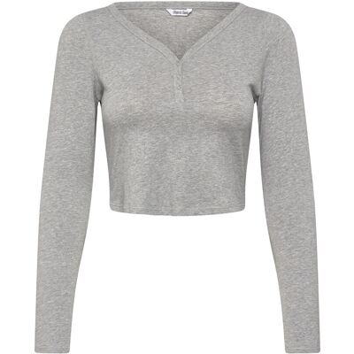 Organic Basics Core Sport Henley Long-Sleeve Tee S GREY MELANGE S Organic Basics Core Sport Henley Long-Sleeve Tee S GREY MELANGE S