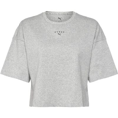 W Puma X Hyrox Cropped Lifestyle Tee S LIGHT GRAY HEATHER S W Puma X Hyrox Cropped Lifestyle Tee S LIGHT GRAY HEATHER S