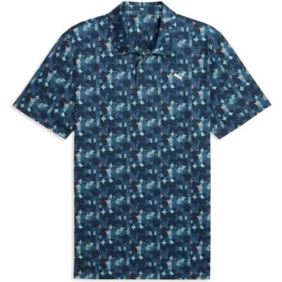 PUMA Golf Mattr Deco Polo - Lc S DEEP NAVY-MINT JELLY S PUMA Golf Mattr Deco Polo - Lc S DEEP NAVY-MINT JELLY S