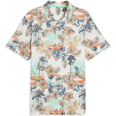 PUMA Golf Cloudspun Palm Polo - Lc S WARM WHITE-MINT JELLY-MELON GLOW S PUMA Golf Cloudspun Palm Polo - Lc S WARM WHITE-MINT JELLY-MELON GLOW S