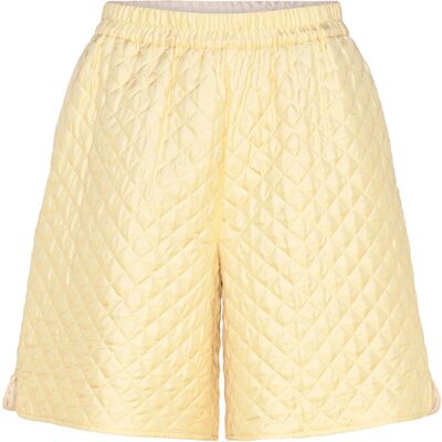 Stella Nova Quilted Silk Shorts 40 133 SOFT YELLOW 40 Stella Nova Quilted Silk Shorts 40 133 SOFT YELLOW 40
