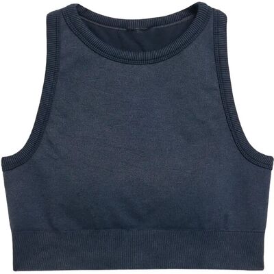 STRONGER Washed Seamless High Neck Bra L BLACK L STRONGER Washed Seamless High Neck Bra L BLACK L