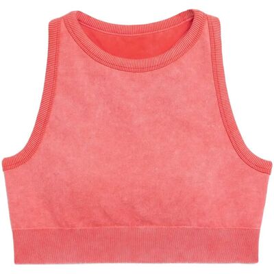 STRONGER Washed Seamless High Neck Bra L POPPY RED L STRONGER Washed Seamless High Neck Bra L POPPY RED L