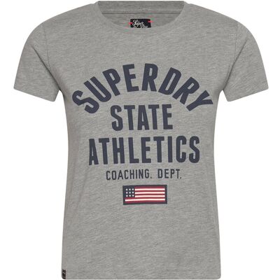 Superdry Ath Graphic Fitted Tee 36 GREY MARL 36 Superdry Ath Graphic Fitted Tee 36 GREY MARL 36