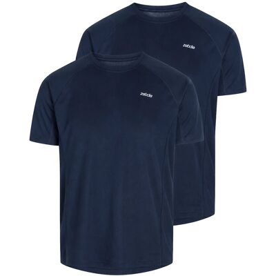 ZEBDIA Men Sports T-Shirt/Chest Print 2-Pack L NAVY L ZEBDIA Men Sports T-Shirt/Chest Print 2-Pack L NAVY L