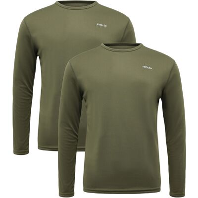 ZEBDIA Men Longsleeved Sports Tee 2-Pack L ARMY L ZEBDIA Men Longsleeved Sports Tee 2-Pack L ARMY L