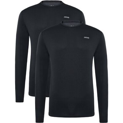 ZEBDIA Men Longsleeved Sports Tee 2-Pack L BLACK L ZEBDIA Men Longsleeved Sports Tee 2-Pack L BLACK L