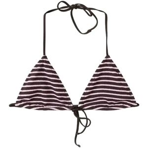 Mango Striped Triangle Bikini Top M DARK BROWN M Mango Striped Triangle Bikini Top M DARK BROWN M