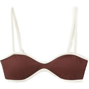 Mango Bikini Top With Contrasting Trim XS BROWN XS Mango Bikini Top With Contrasting Trim XS BROWN XS