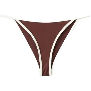 Mango Cheeky Bikini Briefs With Contrast Trims M BROWN M Mango Cheeky Bikini Briefs With Contrast Trims M BROWN M
