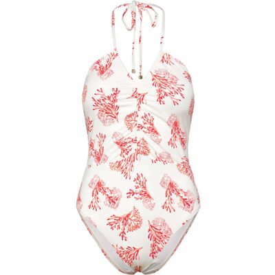 Malina Misty Ruched Halterneck Swimsuit XS CORAL RED XS Malina Misty Ruched Halterneck Swimsuit XS CORAL RED XS
