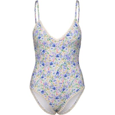 Malina Nila V-Neck Crochet Trimmed Swimsuit XS DITSY XS Malina Nila V-Neck Crochet Trimmed Swimsuit XS DITSY XS