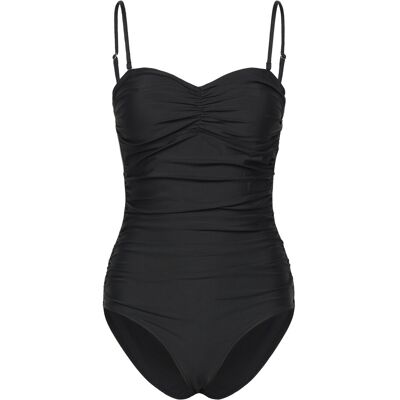 GANNI Recycled Core Solid Gathered Swimsuit 34 BLACK 34 GANNI Recycled Core Solid Gathered Swimsuit 34 BLACK 34