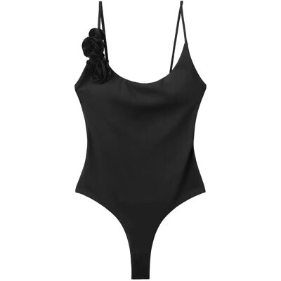 Mango Floral Strap Swimsuit M BLACK M Mango Floral Strap Swimsuit M BLACK M