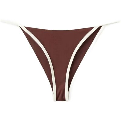 Mango Cheeky Bikini Briefs With Contrast Trims XS BROWN XS Mango Cheeky Bikini Briefs With Contrast Trims XS BROWN XS