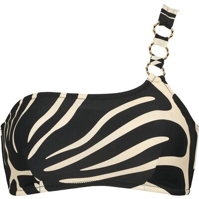 Missya Miami One Shoulder Top Aop 36 BLACK/IVORY 36 Missya Miami One Shoulder Top Aop 36 BLACK/IVORY 36
