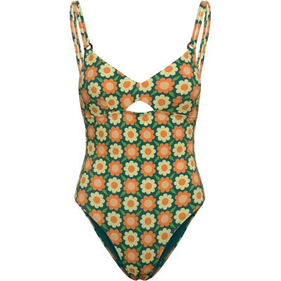 O'neill O'riginals Swimsuit 36 GREEN RETRO FLOWER 36 O'neill O'riginals Swimsuit 36 GREEN RETRO FLOWER 36