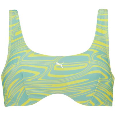 Puma Swim Women Printed Scoop Top 1P S LEMON / MINT S Puma Swim Women Printed Scoop Top 1P S LEMON / MINT S