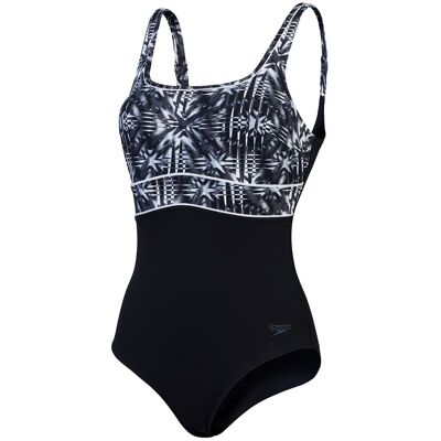 Speedo Womens Shaping Contoureclipse Printed Swimsuit 36 BLACK/GREY 36 Speedo Womens Shaping Contoureclipse Printed Swimsuit 36 BLACK/GREY 36