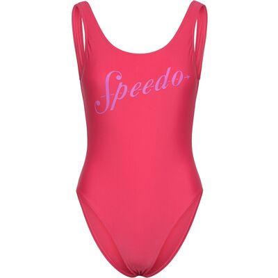 Speedo Womens Logo Deep U-Back 36 DARK PINK 36 Speedo Womens Logo Deep U-Back 36 DARK PINK 36
