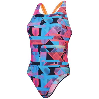 Speedo Womens Allover Digital Powerback 32 BLACK/RED 32 Speedo Womens Allover Digital Powerback 32 BLACK/RED 32